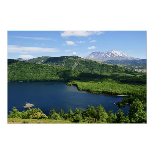 Mount St Helens Coldwater Lake Scenic Landscape Poster (Vorderseite)