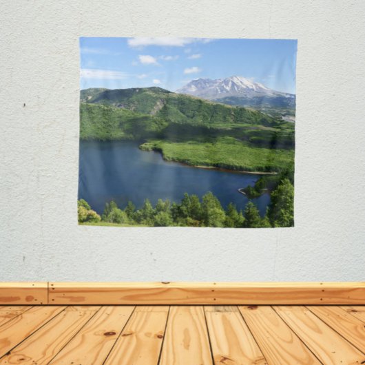 Mount St Helens Coldwater Lake Scenic Landscape Wandteppich
