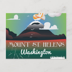 Mount St. Helens Vintage-Reiseposter. Postkarte