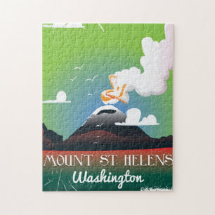 Mount St. Helens Vintage-Reiseposter. Puzzle