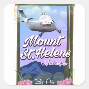 Mount St. Helens Washington Reiseplakat Quadratischer Aufkleber