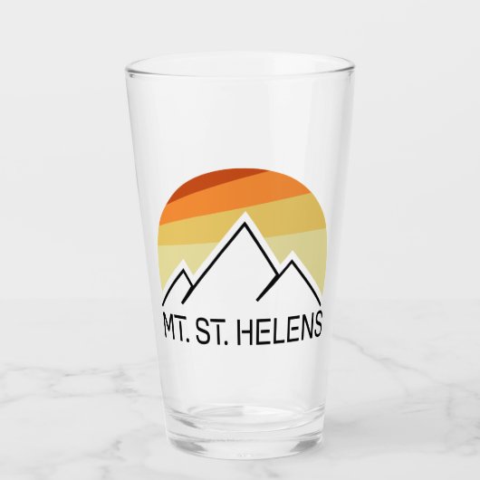 Mount St. Helens Washington Retro Glas (Vorderseite)