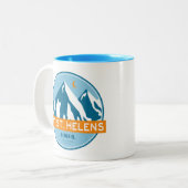 Mount St. Helens Washington Stars Moon Zweifarbige Tasse (Vorderseite Links)