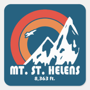 Mount St. Helens Washington Sun Eagle Quadratischer Aufkleber