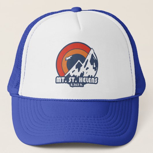 Mount St. Helens Washington Sun Eagle Truckerkappe (Vorderseite)