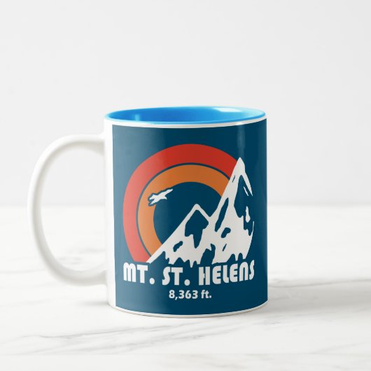 Mount St. Helens Washington Sun Eagle Zweifarbige Tasse (Links)