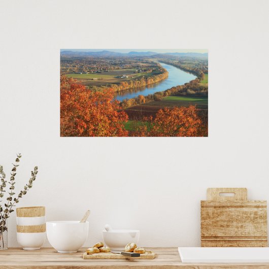 Mount Sugarloaf Connecticut Flusstal Herbst Poster (Küche)