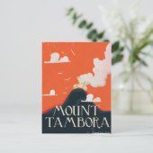 Mount Tambora Vulkan Reiseplakat Postkarte (Stehend Vorderseite)