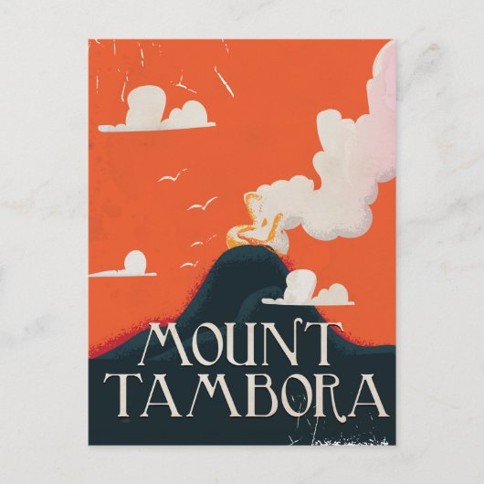 Mount Tambora Vulkan Reiseplakat Postkarte (Vorderseite)