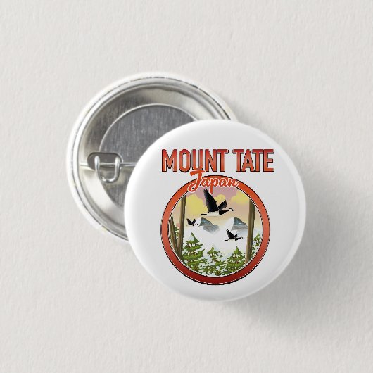 Mount Tate Japan Reiselogo Button (Vorne & Hinten)