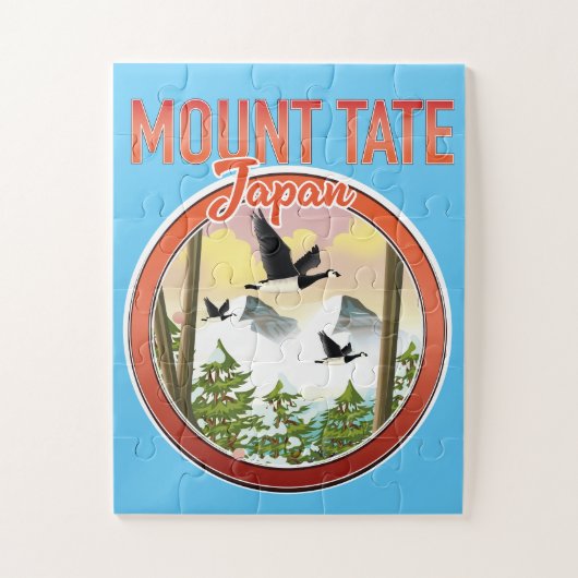 Mount Tate Japan Reiselogo Puzzle (Vertikal)