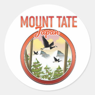 Mount Tate Japan Reiselogo Runder Aufkleber