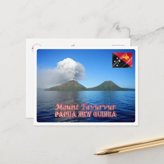Mount Tavurvu - Papua Neue Guinea - Postkarte (Vorderseite/Rückseite Beispiel)