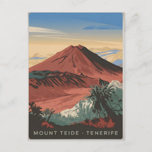Mount Teide Tenerife im Vintage-Stil Postkarte