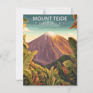 Mount Teide Tenerife Vintage Reise Postkarte