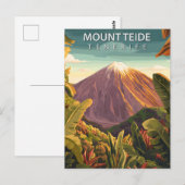 Mount Teide Tenerife Vintage Reise Postkarte (Vorne/Hinten)
