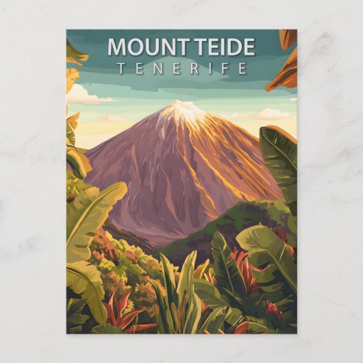 Mount Teide Tenerife Vintage Reise Postkarte (Vorderseite)