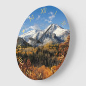 Mount Timpanogos in Autumn Utah Mountains Große Wanduhr (Winkel)