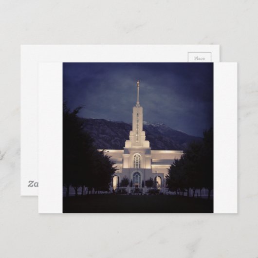 Mount Timpanogos LDS Temple, American Fork, Utah Postkarte (Vorne/Hinten)