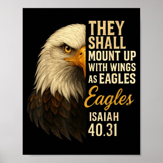 Mount Up Wings As Eagles Isaiah 40_31 Christian Bi Poster (Vorne)