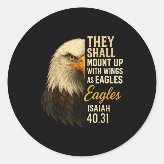 Mount Up Wings As Eagles Isaiah 40_31 Christian Bi Runder Aufkleber (Vorderseite)