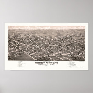 Mount Vernon, IL Panoramic Map - 1881 Poster