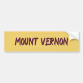 Mount Vernon Text Base Design auf gelbem Hintergru Autoaufkleber (Vorne)