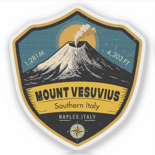Mount Vesuvius , Naples, Italy Aufkleber (Vorderseite)