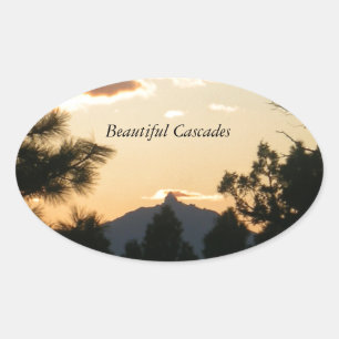 Mount Washington bei Sunset Ovaler Aufkleber
