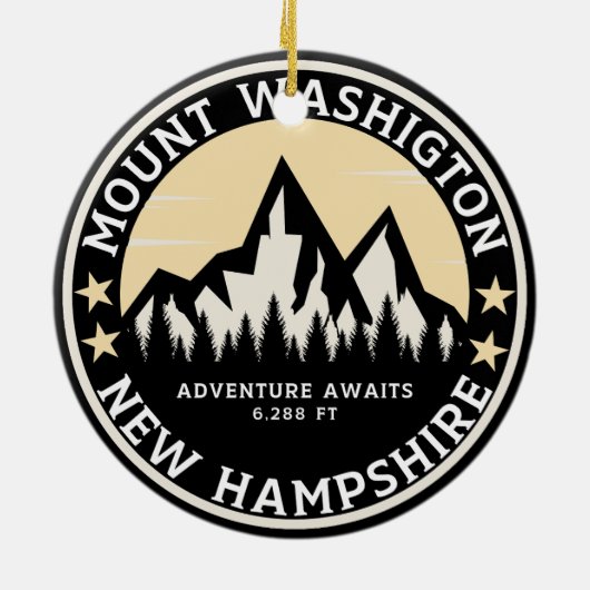 Mount Washington Mountain Landscape Souvenir Keramik Ornament (Hinten)