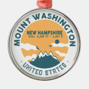 Mount Washington New Hampshire - Retro Vintage Ornament Aus Metall