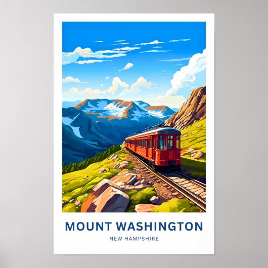 Mount Washington New Hampshire Travel Print Poster (Vorne)