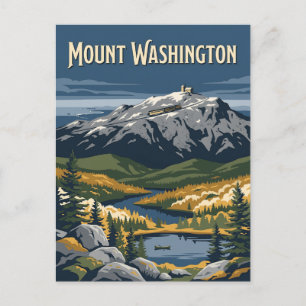 Mount Washington New Hampshire Vintage Poster Postkarte