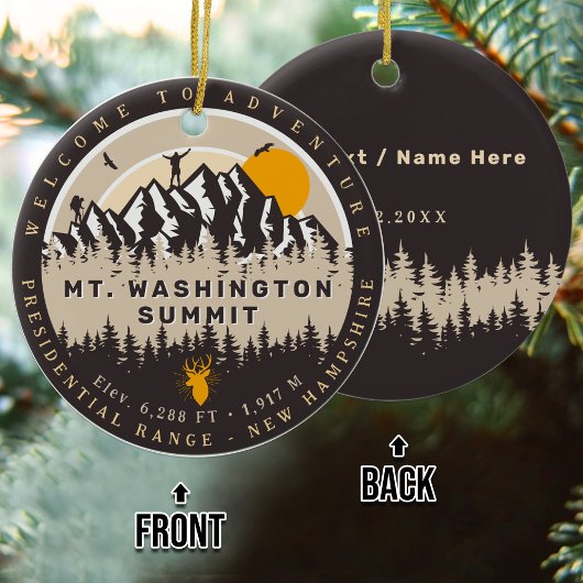 Mount Washington New Hampshire Wandern Camping Keramik Ornament