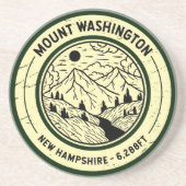 Mount Washington New Hampshire Wandern Ski Retro Getränkeuntersetzer (Vorne)