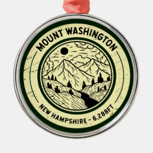 Mount Washington New Hampshire Wandern Ski Retro Ornament Aus Metall