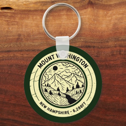 Mount Washington New Hampshire Wandern Ski Retro Schlüsselanhänger (Vorderseite)