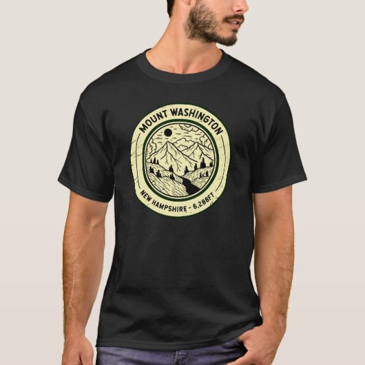 Mount Washington New Hampshire Wandern Ski Retro T-Shirt (Vorderseite)