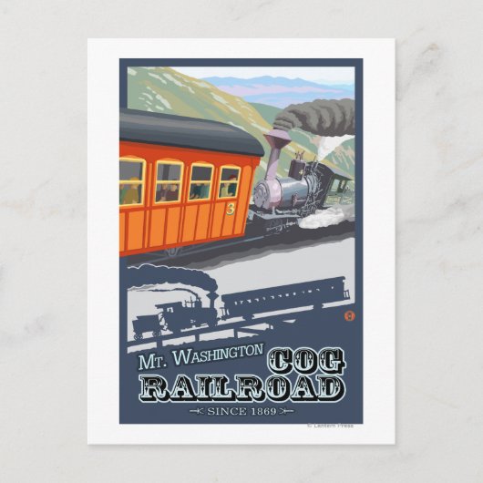 Mount Washington, New HampshireCog Railroad Postkarte (Vorderseite)