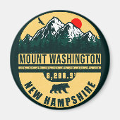 Mount Washington Nh Retro Sunset Souvenirs 60er Magnet (Vorne)