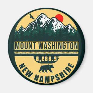 Mount Washington Nh Retro Sunset Souvenirs 60er Magnet