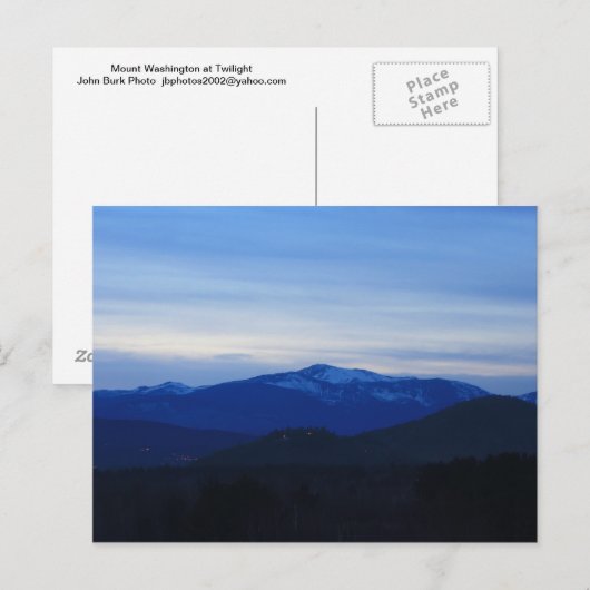 Mount Washington Twilight Postkarte (Vorne/Hinten)