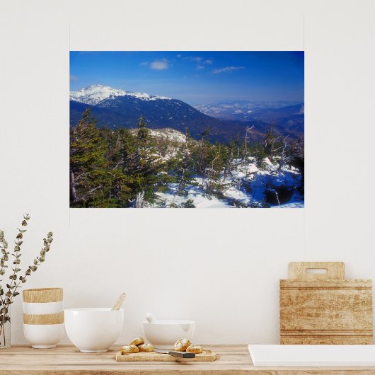 Mount Washington Winter Treeline View Poster (Küche)