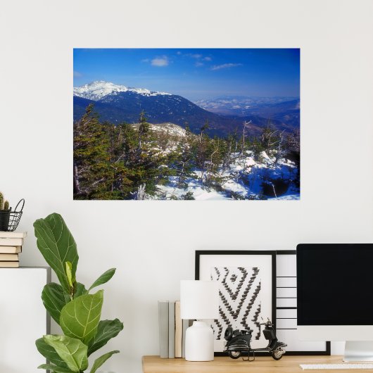Mount Washington Winter Treeline View Poster (Heimbüro)