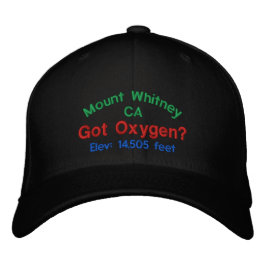 Mount Whitney California Elevation Cap Bestickte Baseballkappe