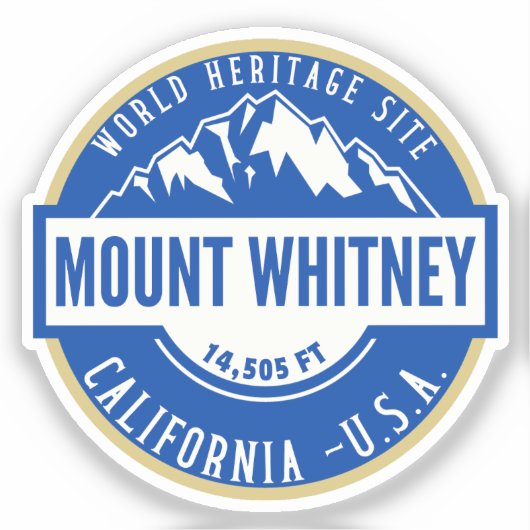 Mount Whitney California Mountain Logo Aufkleber (Vorderseite)