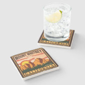 Mount Whitney California Sierra Nevada Vintag Steinuntersetzer (Seitenansicht)