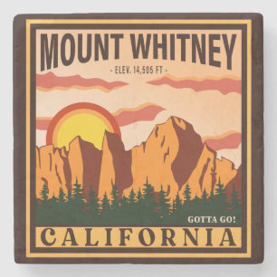 Mount Whitney California Sierra Nevada Vintag Steinuntersetzer