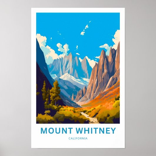 Mount Whitney California Travel Print Poster (Vorne)