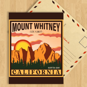 Mount Whitney Kalifornien Sierra Nevada Vintage Postkarte